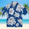 Toronto Blue Jays Hawaiian Shirt - Hibiscus Blooms Blue White Aloha Shirt