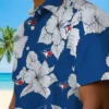 Toronto Blue Jays Hawaiian Shirt - Hibiscus Blooms Blue White Aloha Shirt