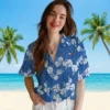 Toronto Blue Jays Hawaiian Shirt - Hibiscus Clusters Blue Aloha Shirt