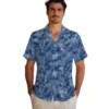 Toronto Blue Jays Hawaiian Shirt - Leafy Pattern Blue Aloha Shirt