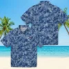 Toronto Blue Jays Hawaiian Shirt - Leafy Pattern Blue Aloha Shirt