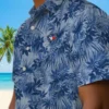 Toronto Blue Jays Hawaiian Shirt - Leafy Pattern Blue Aloha Shirt