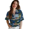 Toronto Blue Jays Hawaiian Shirt - Palm Horizon Blue Aloha Shirt