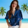Toronto Blue Jays Hawaiian Shirt - Palm Leaf Blue Aloha Shirt