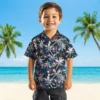 Toronto Blue Jays Hawaiian Shirt - Palm Pattern Blue Black Aloha Shirt