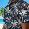 Toronto Blue Jays Hawaiian Shirt - Palm Pattern Blue Black Aloha Shirt