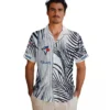 Toronto Blue Jays Hawaiian Shirt - Palm Stripes Blue Black White Aloha Shirt