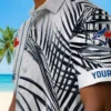 Toronto Blue Jays Hawaiian Shirt - Palm Stripes Blue Black White Aloha Shirt