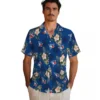 Toronto Blue Jays Hawaiian Shirt - Palm Tree Flower Blue Aloha Shirt