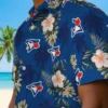 Toronto Blue Jays Hawaiian Shirt - Palm Tree Flower Blue Aloha Shirt