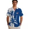 Toronto Blue Jays Hawaiian Shirt - Palm Trees Blue White Aloha Shirt