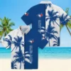 Toronto Blue Jays Hawaiian Shirt - Palm Trees Blue White Aloha Shirt