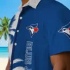 Toronto Blue Jays Hawaiian Shirt - Palm Trees Blue White Aloha Shirt