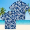 Toronto Blue Jays Hawaiian Shirt - Tropical Leaf Blue White Aloha Shirt