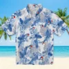 Toronto Blue Jays Hawaiian Shirt - Tropical Leaves Blue White Aloha Shirt