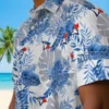 Toronto Blue Jays Hawaiian Shirt - Tropical Leaves Blue White Aloha Shirt