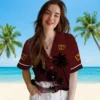 Washington Commanders Hawaiian Shirt - Beach Sunset Burgundy Black Aloha Shirt