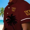 Washington Commanders Hawaiian Shirt - Beach Sunset Burgundy Black Aloha Shirt