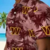 Washington Commanders Hawaiian Shirt - Coastal Palms Burgundy Aloha Shirt