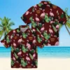 Washington Commanders Hawaiian Shirt - Flamingo Leaf Motif Burgundy Aloha Shirt