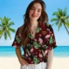 Washington Commanders Hawaiian Shirt - Flamingo Leaf Motif Burgundy Aloha Shirt