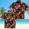 Washington Commanders Hawaiian Shirt - Flamingo Leaves Burgundy Aloha Shirt