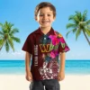 Washington Commanders Hawaiian Shirt - Floral Polynesian Burgundy Aloha Shirt