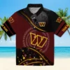 Washington Commanders Hawaiian Shirt - Football Wave Burgundy Black Aloha Shirt