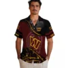 Washington Commanders Hawaiian Shirt - Football Wave Burgundy Black Aloha Shirt