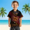 Washington Commanders Hawaiian Shirt - Football Wave Burgundy Black Aloha Shirt