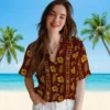 Washington Commanders Hawaiian Shirt - Framed Floral Burgundy Aloha Shirt