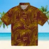 Washington Commanders Hawaiian Shirt - Leafy Palms Burgundy Aloha Shirt