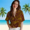 Washington Commanders Hawaiian Shirt - Leafy Palms Burgundy Aloha Shirt