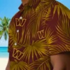 Washington Commanders Hawaiian Shirt - Leafy Palms Burgundy Aloha Shirt