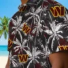 Washington Commanders Hawaiian Shirt - Palm Pattern Burgundy Black Aloha Shirt