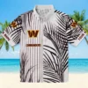 Washington Commanders Hawaiian Shirt - Palm Stripes Burgundy Black White Aloha Shirt