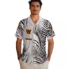 Washington Commanders Hawaiian Shirt - Palm Stripes Burgundy Black White Aloha Shirt