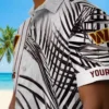 Washington Commanders Hawaiian Shirt - Palm Stripes Burgundy Black White Aloha Shirt