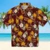 Washington Commanders Hawaiian Shirt - Palm Tree Flower Burgundy Aloha Shirt