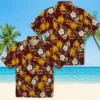Washington Commanders Hawaiian Shirt - Palm Tree Flower Burgundy Aloha Shirt