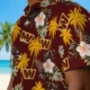 Washington Commanders Hawaiian Shirt - Palm Tree Flower Burgundy Aloha Shirt