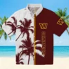 Washington Commanders Hawaiian Shirt - Palm Trees Burgundy White Aloha Shirt