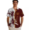 Washington Commanders Hawaiian Shirt - Palm Trees Burgundy White Aloha Shirt