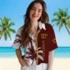 Washington Commanders Hawaiian Shirt - Palm Trees Burgundy White Aloha Shirt