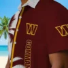 Washington Commanders Hawaiian Shirt - Palm Trees Burgundy White Aloha Shirt