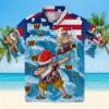 Washington Commanders Hawaiian Shirt - Surfing Santa Blue Aloha Shirt
