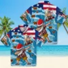Washington Commanders Hawaiian Shirt - Surfing Santa Blue Aloha Shirt