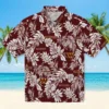 Washington Commanders Hawaiian Shirt - Tropical Leaf Burgundy White Aloha Shirt