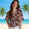Washington Commanders Hawaiian Shirt - Tropical Leaf Burgundy White Aloha Shirt