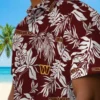 Washington Commanders Hawaiian Shirt - Tropical Leaf Burgundy White Aloha Shirt